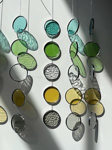 Spring - Stained Glass Garland, Window Sun Art, Window Decoration, Handmade Art, Stained Glass Window, Color Chain Present for Friend - Etsy