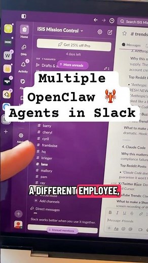 Multiple OpenClaw agents in Slack #ai #openclaw #chatgpt #learning #marketing #claude #aitools