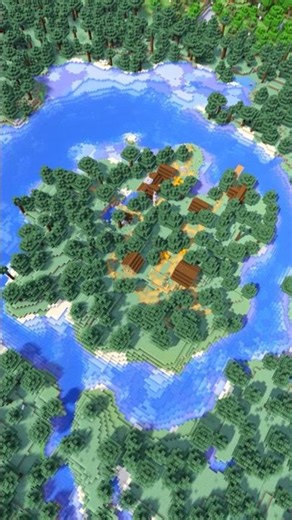 Minecraft Village Seed Surrounded By Water!