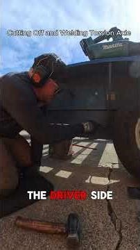 Torching off and welding a new ‪@DexterGroupTV‬ torsion axle #welding #titanium200 #FluxCoreWelding