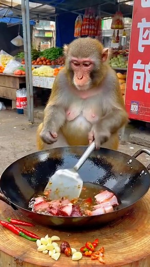 Monkey cooking | Hello Monkey CC