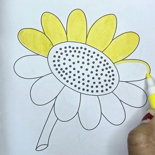 Beautiful Sunflower Coloring | Simple Drawing for Kids