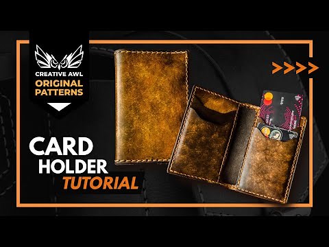 HOW TO MAKE A LEATHER WALLET. Making leather Card Holder with PATTERN