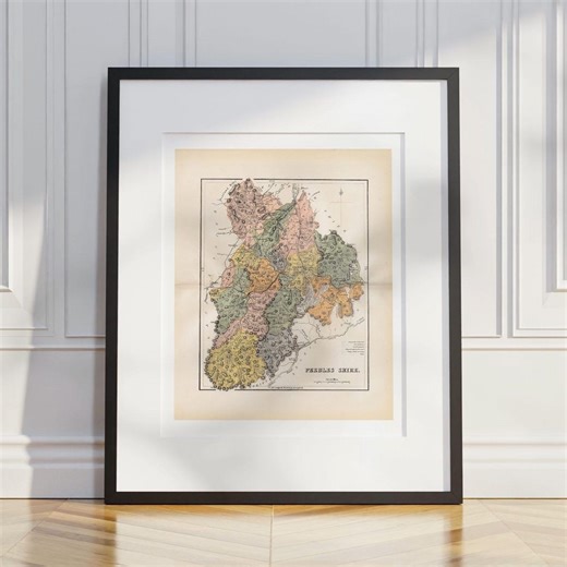 Vintage Scotland County Map 1934 : Peebles Shire - Cartography by William Home Lizars - Etsy UK