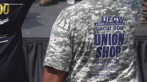 Union bus tour rally visits Newport News Shipbuilding