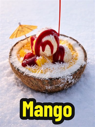 Choose your favorite flavor 1-5: I'll be posting more of these in case they invent tasteable content. 🍨 Mango, coconut, pineapple, rasberry, chocolate chip and more. #dessert #foodasmr #snowaesthetic #art #satisfying