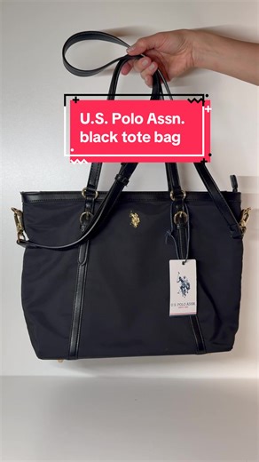 Spacious and Stylish U.S. Polo Assn. Black Tote Bag