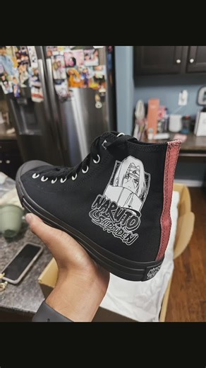 Got my hands on these.🔥🔥🔥 #narutoshippuden #itachiuchiha #itachi #naruto #converse #fyp #animetiktok #shoes