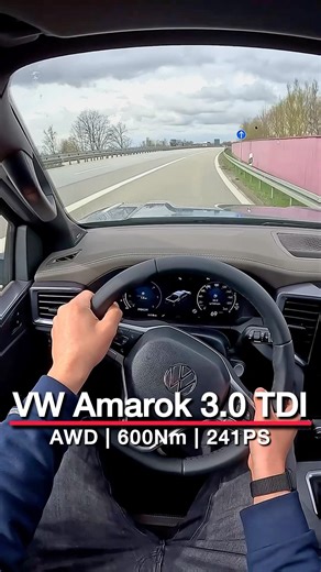 V6 VW AMAROK on Autobahn | 241PS 3.0 TDI