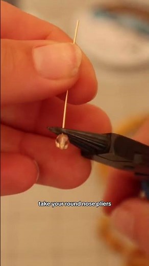 How to wire wrap a bead! #wirewraptutorial #beginnerjewerlymaker #jewelrymakingprocess #beadingtutor
