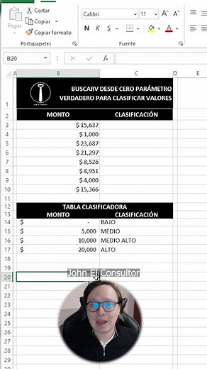 Uso de BUSCARV en Excel para Segmentar Valores