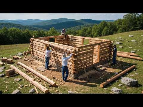 How Americans Build a Famous Traditional Log Cabin by Hand from Start to Finish 🪵🏡