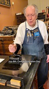 July 8th is Cow Appreciation Day! Like many of these “national holidays,” it gives us an excuse to highlight some of our cuts in our print shop. For today, Howard letterpress printed a hand-carved woodcut from the Lewis Winter Collection. This woodcut was made in the 1890s. Lewis Winter made a variety of farm related cuts as advertisement pieces in newspapers and magazines at his wood and photo engraving business at 627 J Street in Sacramento from 1888 to 1910. This print depicts a dairy cow. Th