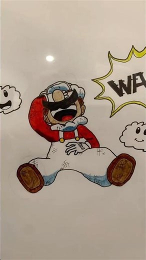 Drawing cloud Mario! #shorts #mario #drawing