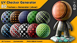 UV Checker Generator   80 UV Textures (4K)