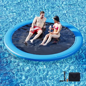Danrelax 6FT Sunchill Round Inflatable Float Ring for Adults, Heavy Duty Hammock Pool Lounger with Pump, for Lake, Ocean & Pool