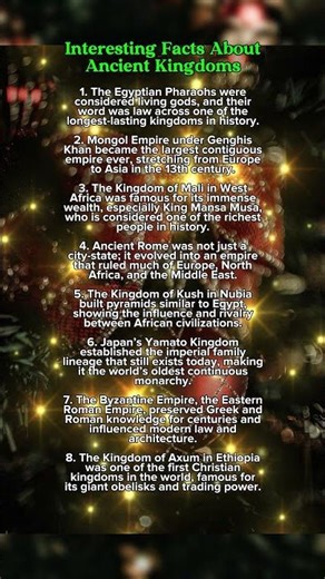 Interesting Facts About Ancient Kingdoms