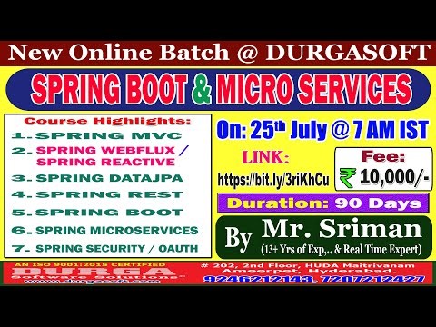 SPRING BOOT & MICRO SERVICES Online Training @ DURGASOFT