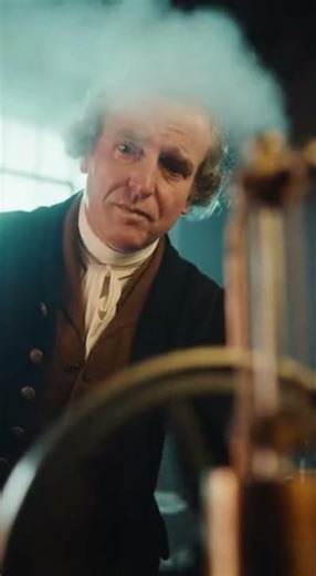 1800 A workshop scene James Watt studying a steam engine model on a shop #scienceexperiment