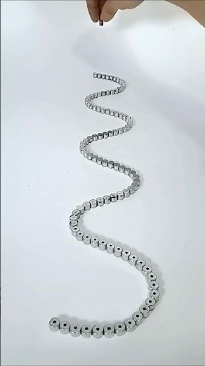 Magnetic Chain Reaction with Curves #neodymiummagnet #satisfying