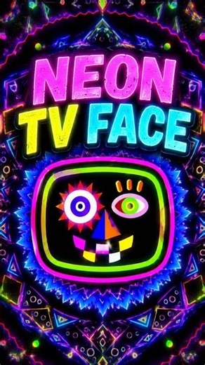Neon TV Face Logo Effect | Hypnotic Kaleidoscope Glitch Short