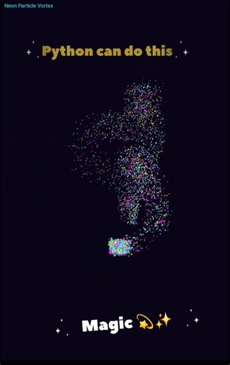 Python Magic 🪄| Neon Partical Vortex #coding #python #codewithme #codingforbeginners