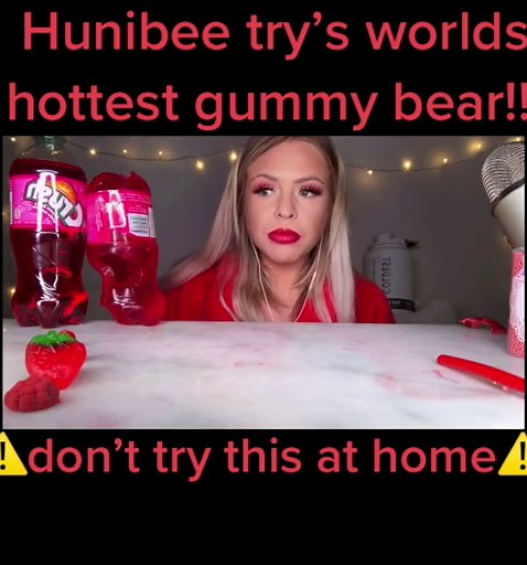 Worlds hottest gummy bear! Red eddition! #EatFreshRefresh #hunibeeasmr #redtheme #worldshottestgummybear #superspicy #donttrythisathome
