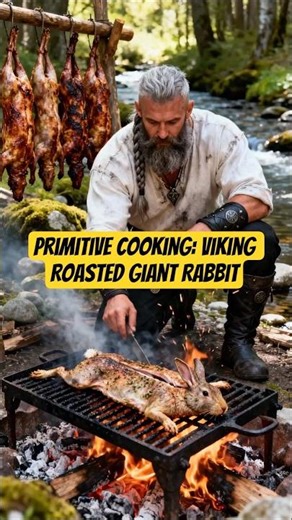 Primitive Cooking: Viking Roasted Giant Rabbit