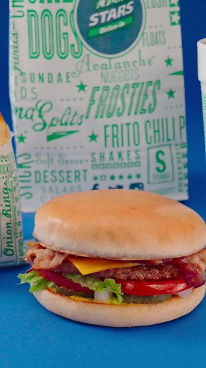 Delicious Bacon Cheeseburger Combo at Stars Drive-in
