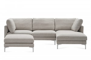 Adams Chaise Sectional Sofa with Ottoman | Castlery US