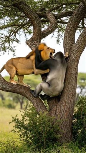 lion vs gorilla who would win #fyb #videoviral #everyone #wildlife#aigeneratedvideo