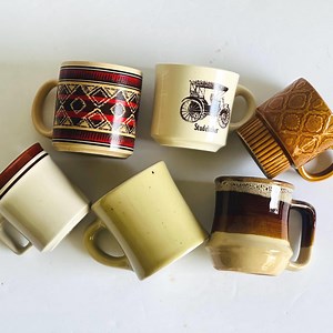 Vintage Mismatched Brown Coffee Mug Set: Ralph Lauren, Drip Glazed, Studebaker Car Design - Etsy