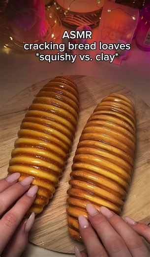 ASMR cracking bread (squishy vs. clay) #asmr #claycracking #squishy #fyp #asmrforsleep