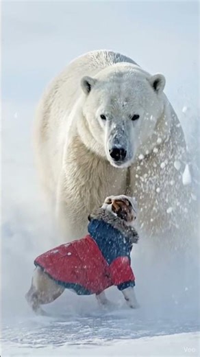 Arctic Bulldog vs Polar Bear?! The Ending Is Adorable #cute #bulldog #animals