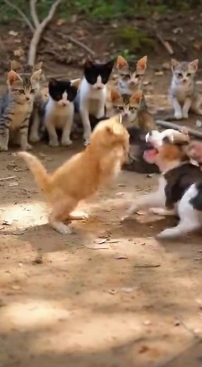 The kitten and the puppy were angry. It was very difficult to stop the fight. 😩 #Kitten #puppy #catlovers #puppylove #pets | KidyZoo
