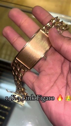 14K Gold 3 Link Figaro Bracelet from Zzocalo Jewelry