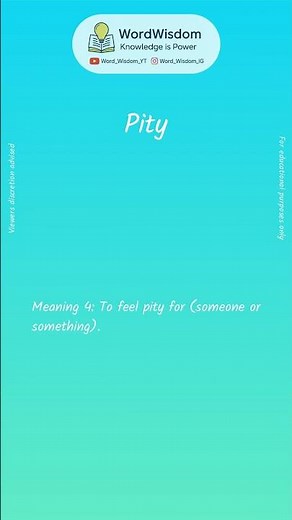 What does "Pity" mean? | English vocabulary shorts | #pity #wordwisdom