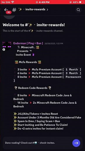 Get Minecraft free redeem code #discord #minecraft #shorts