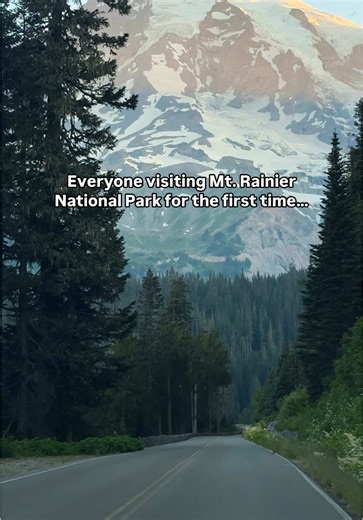Can anyone else relate?! 🤣🏔️❤️ Rainier always leaves me speechless ✨ #mtrainier #roadtrip #washington #pacficnorthwest #adventuretravel