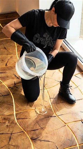 Illuminated Timber Grid, Epoxy & LED Floor