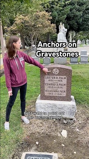 Aly explains the anchor symbol on gravestones while at the Sacramento Historic City Cemetery