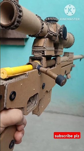 gun/cardboard gun/paper gun/cardboard awm sniper rifle #cardboardproject #paperart #shorts