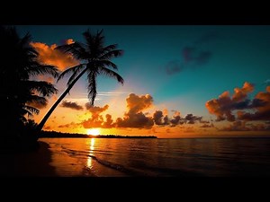 Tropical beach ambience with gentle waves and bird sounds