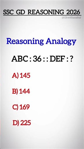 SSC GD Reasoning 2026 Question ❤️ || Wait For End 😱 || #gk #ssc #sscexam #sscgd #mcq #mcqs #shorts