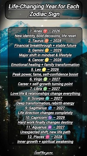Life Changing Years of Each Zodiac signs #shorts #astrology #zodiacsign