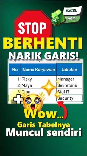 Cara Membuat Garis Tabel Otomatis di Excel ✨