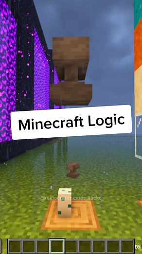 Minecraft makes no sense... // #minecraftlogic #minecraftglitch #minecraftbug #tutorial #mcpe #minecrafttutorial #minecraft #minecraftmemeshacks