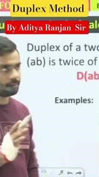 Duplex Method by Aditya ranjan sir