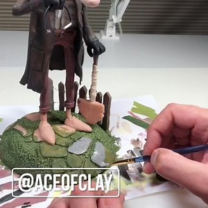 🎉 NEW VIDEO IS LIVE! 🙌🏻 See the FULL process on YouTube here: https://youtu.be/3YyT2_XYQdU Watch me make a creepy groundskeeper with a mini environment! What do you think?? | Ace of Clay