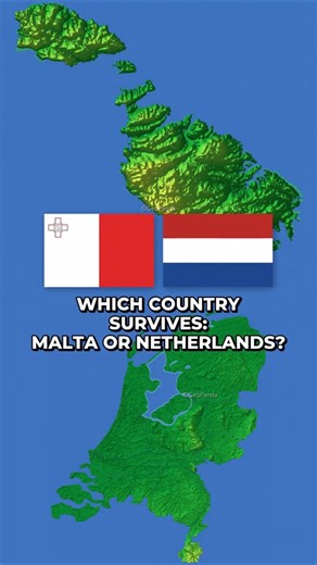 Malta 🇲🇹 vs Netherlands 🇳🇱! 🌊#geography #mapbattle #malta #netherlands